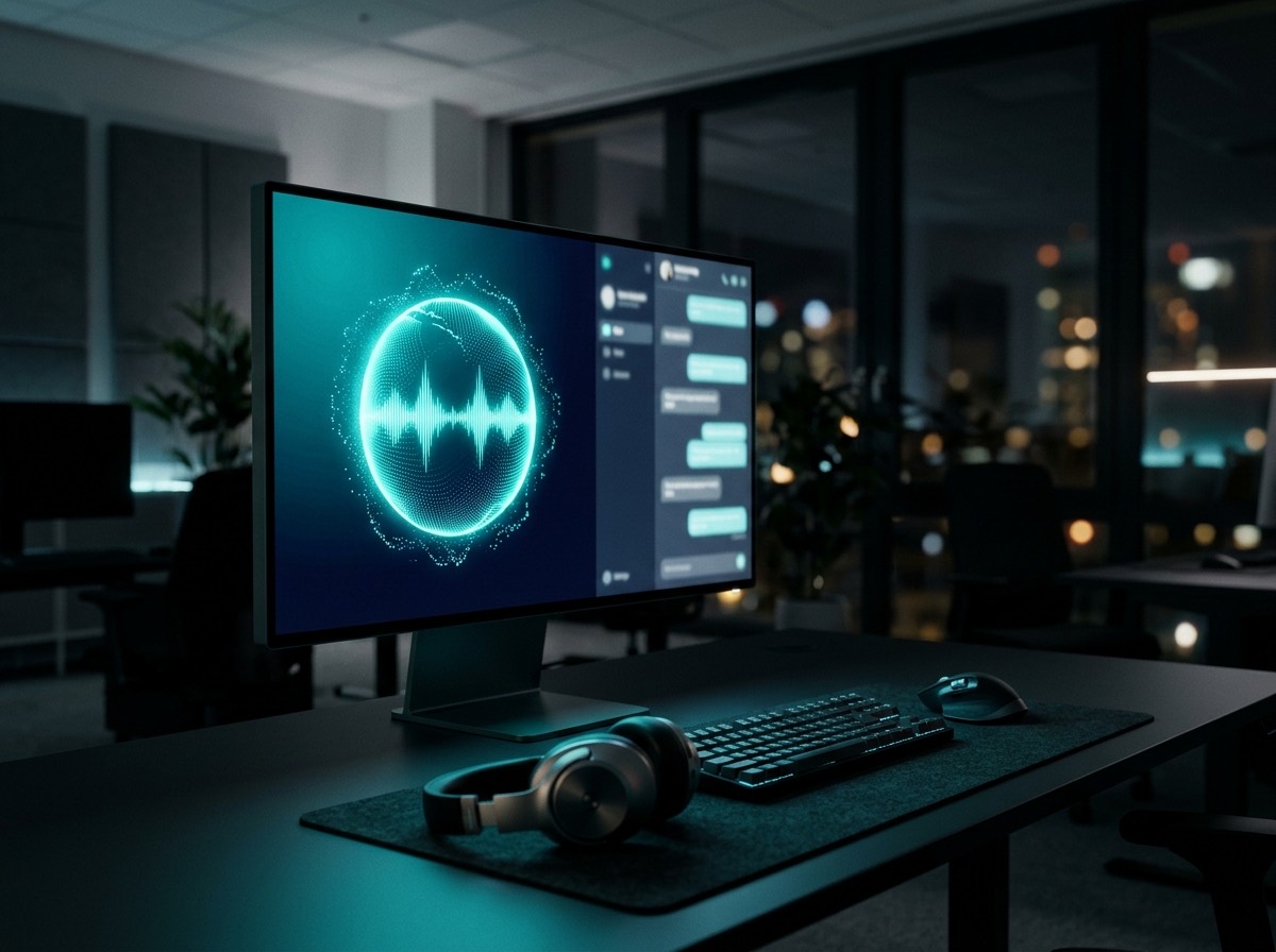 A voice agent connected to a system